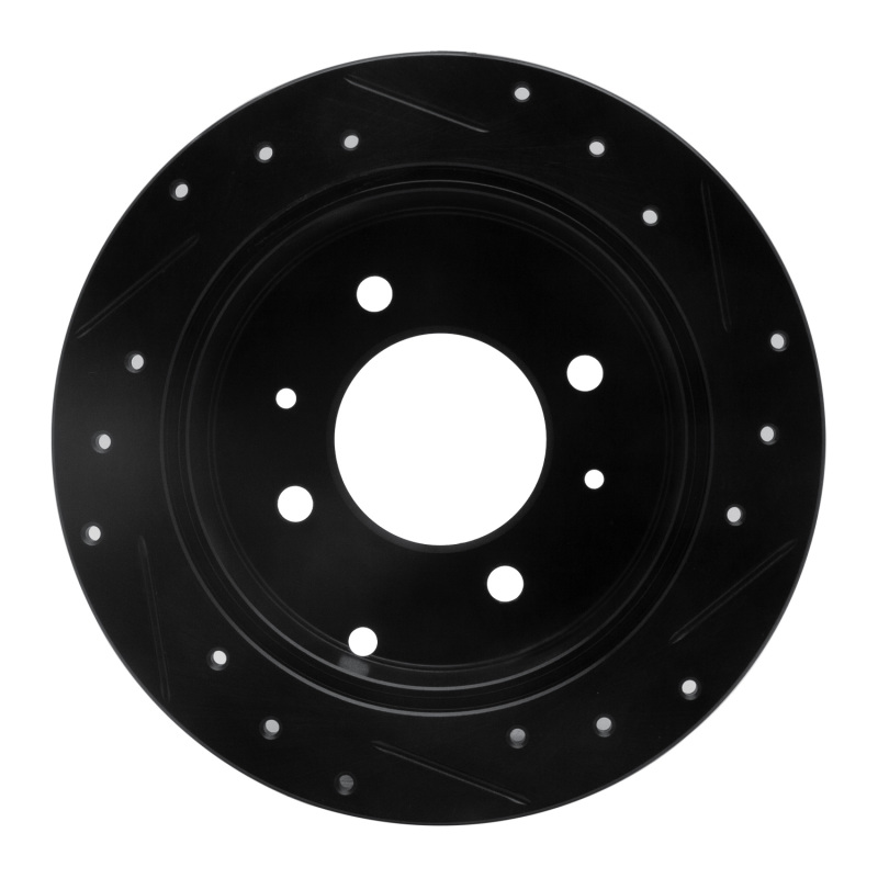 Hyundai Sonata Brake Rotor (1) - Rear Left - R1 Concepts - Drilled & Slotted - Black - `99-`06
